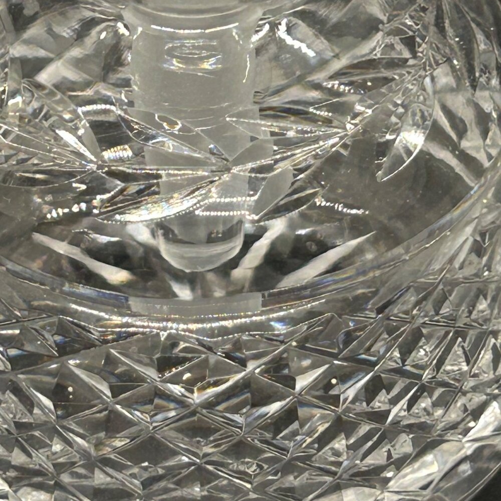 Vintage Cut glass Perfume Bottle Glass Stopper Dauber Diamond Cut Vanity Decor - Picture 14 of 15